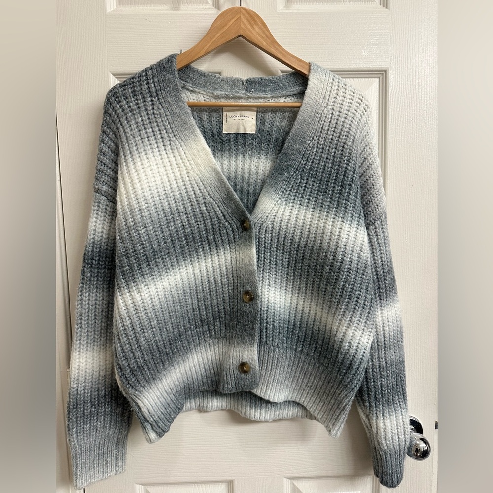 Lucky Brand Ombre Gray Cardigan